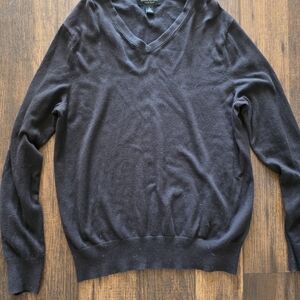 Banana Republic Dark Gray V-Neck Sweater Luxury Blend